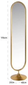 Richmond Interiors Moya Staande Spiegel Goud Ovaal - 40x115cm