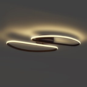 Design plafondlamp mat zwart 65 cm 3-staps dimbaar 2-lichts - Pepe