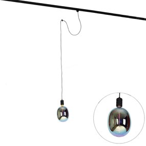 Hanglamp met rail ophanging zwart incl. LED G170 - Cavalux Industriele / Industrie / Industrial Minimalistisch E27 Binnenverlichting Lamp