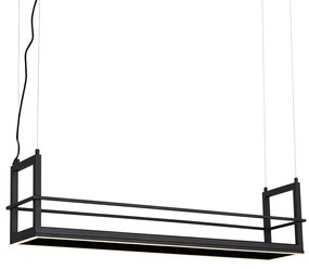Hanglamp zwart met rek incl. LED 3-staps dimbaar - Cage Rack