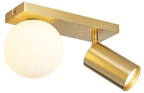 Moderne plafondlamp messing 2-lichts kantelbaar - Lesly Modern G9 bol / globe / rond Binnenverlichting Lamp