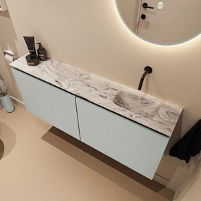 Mondiaz Ture DLux toiletmeubel 120cm greey met wastafel glace rechts zonder kraangat