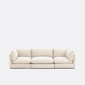 Modulaire 3-zitsbank in gemêleerd polyester, Malo