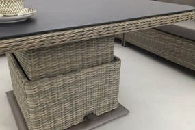 Sandigo lounge dining set met bijzetbank + 2x verstelbare tuinstoel