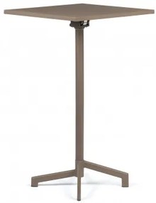 Dely 60x60 Cm Vierkante Bartafel, Opvouwbaar En In 2 Hoogtes Omvormbaar, Gemaakt Van Staal Grijs – Taupe - Sklum
