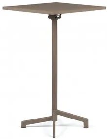 Dely 60x60 Cm Vierkante Bartafel, Opvouwbaar En In 2 Hoogtes Omvormbaar, Gemaakt Van Staal Grijs – Taupe - Sklum