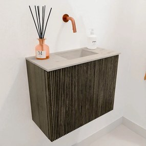 Mondiaz Joya DLux 50cm toiletmeubel shadow met wastafel faye rechts zonder kraangat opalo