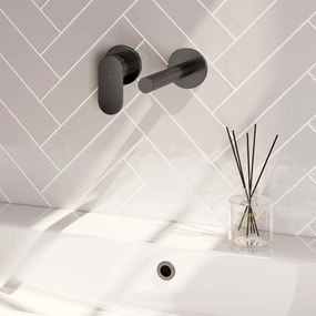Brauer Gunmetal Edition ColdStart wastafelkraan inbouw rechte uitloop en rozetten model C2 gunmetal geborsteld PVD