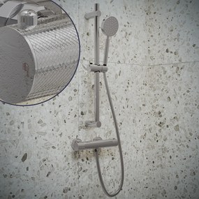 Saniclear Talpa Curved doucheset chroom met thermostatische kraan, handdouche en glijstang