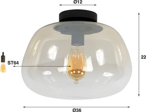 Plafondlamp Gecoat Glas Beige