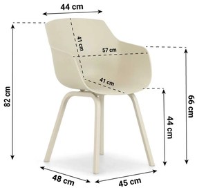Tuinset 6 personen 260 cm Kunststof Taupe Lifestyle Garden Furniture Salina/San