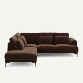 Hoekbank links fluweel chenille Marsile