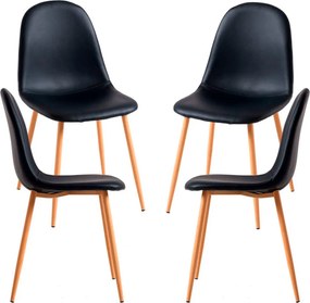 Set 4 Teok Kunstlederen Stoelen