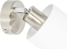 Moderne wandlamp staal met witte kap verstelbaar - Hetta