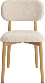 AVLO Beige (stof Juto 4)/gelakt eiken frame – HOUTEN STOEL VOOR WOONKAMER, EETKAMER, KEUKEN RETRO