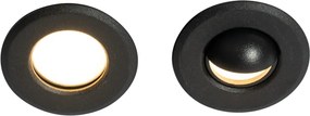 Set van 5 moderne inbouwspot zwart incl. LED IP67 - Linsey