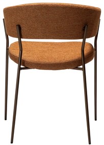 Dan-Form Reboot Eetkamerstoel Met Ronde Rug Boucle Pumpkin Spice Oranje