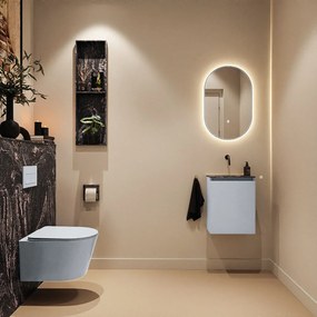 Mondiaz Ture DLux toiletmeubel 40cm clay met wastafel lava midden zonder kraangat