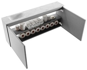 Mondiaz Ture DLux toiletmeubel 120cm plata met wastafel opalo links zonder kraangat