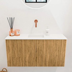 Mondiaz Joya 80cm toiletmeubel oak met wastafel faye midden zonder kraangat talc