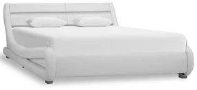 vidaXL Bedframe met LED kunstleer wit 120x200 cm