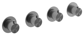 Hotbath Archie Afbouwdeel - Inbouw douche thermostaat met 3 stopkranen horizontaal en verticaal te monteren BGP Geborsteld Gunmetal PVD AR7070EXTBGP