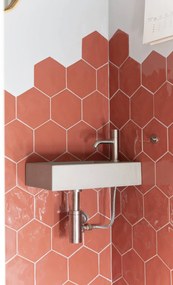 Wandtegel hexagon rood Terratinta Hexa 17x15cm cherry pie glans gerectificeerd