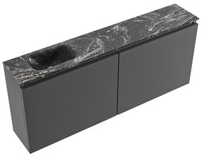 Mondiaz Ture DLux toiletmeubel 120cm dark grey met wastafel lava links zonder kraangat