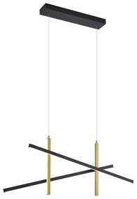 Design hanglamp X zwart met goud incl. LED 3-staps dimbaar - Joy