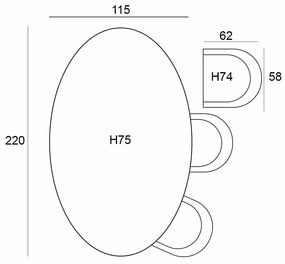 Garden Impressions Tarera tuinset 7-delig taupe - Tulli tuintafel 220x115xH75 cm - light teak vironwood
