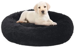 vidaXL Honden-/kattenkussen wasbaar 70x70x15 cm pluche zwart