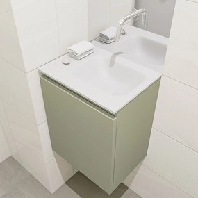 Mondiaz Olan 40cm toiletmeubel army met wastafel talc rechts geen kraangat