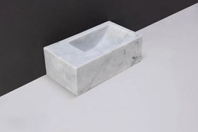 Forzalaqua Venetia fontein 30x15cm links zonder kraangat carrara