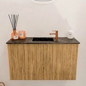 Mondiaz Joya DLux 70cm toiletmeubel oak met wastafel faye midden 1 kraangat lava
