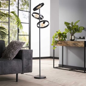Vloerlamp Metalen Ringen Zwart