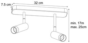 Afgeronde plafondSpot / Opbouwspot / Plafondspot zwart GU10 35mm 2-lichts draai- en kantelbaar - Kate Modern GU10 Binnenverlichting Lamp