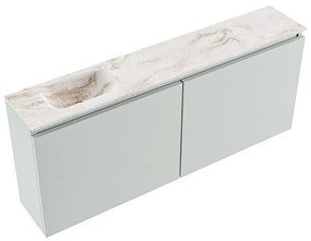 Mondiaz Ture DLux toiletmeubel 120cm greey met wastafel frappe links met kraangat