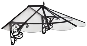 Stijlvolle polycarbonaat deurluifel Lily Palram - Canopia antraciet
