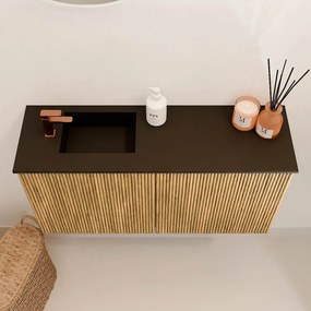 Mondiaz Joya 80cm toiletmeubel oak met wastafel faye links 1 kraangat urban
