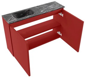 Mondiaz Ture DLux toiletmeubel 80cm fire met wastafel lava links zonder kraangat