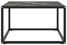 vidaXL Salontafel met zwart marmerglas 60x60x35 cm zwart
