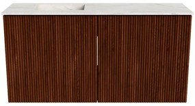 Mondiaz Joya DLux 80cm toiletmeubel ruby met wastafel faye links zonder kraangat ostra