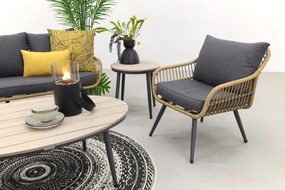 Garden Impressions Margriet stoel-bank loungeset - Natural rotan/Mystic Grey - 5 delig