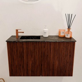 Mondiaz Joya DLux 70cm toiletmeubel ruby met wastafel faye links 1 kraangat lava