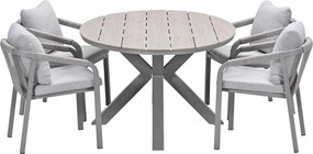 Garden Impressions Tarera tuinset 5-delig dakar sand - Tulli tuintafel 180x115 cm - light teak vironwood