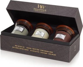 WoodWick geurkaars - Deluxe Giftset - Woody - Set van 3 mini candles