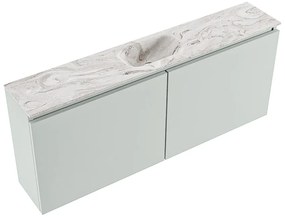 Mondiaz Ture DLux toiletmeubel 120cm greey met wastafel glace midden zonder kraangat