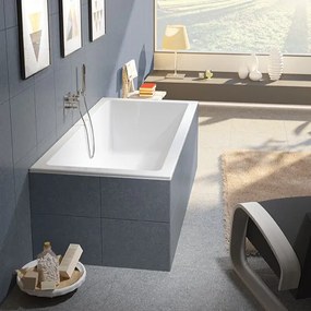 Riho Rethink Cubic inbouw ligbad 190x90cm wit glans met Fall overloop