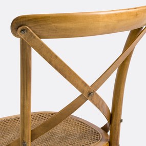 Set van 2 stoelen, hout en riet Cedak