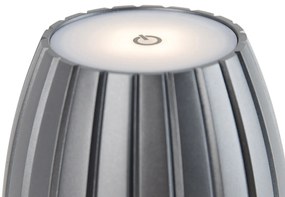 LED Tafellamp grijs 3-staps dimbaar in kelvin oplaadbaar - Dolce Modern rond Binnenverlichting Lamp